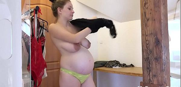  Angel Models Outfits, Then Plays with Her Pussy!